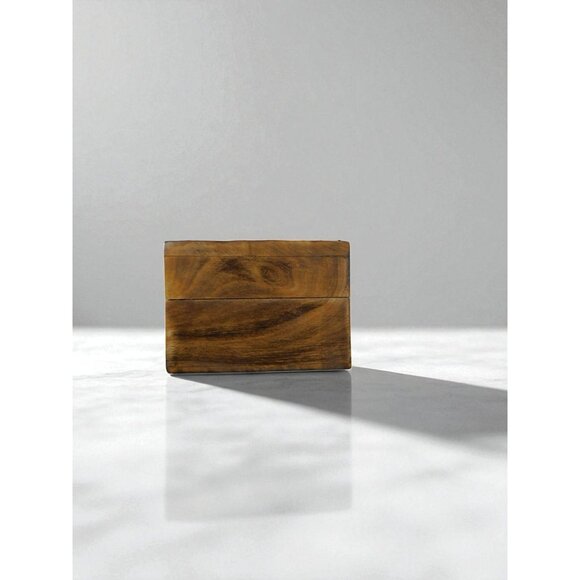 Hand Carved Wooden Box Tarot Floral Motif Latch Closure Storage Jewelry Decor - Picture 5 of 12